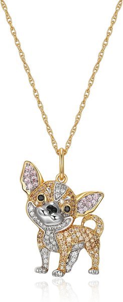 Scamper & Co 18K Yellow Gold Plated Sterling Silver Chihuahua Pendant Necklace slide 1 of 5