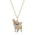 Scamper & Co 18K Yellow Gold Plated Sterling Silver Chihuahua Pendant Necklace