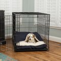 Snoozer Pet Products Poly Cotton Crate Cozy Cave Covered Dog Bed w/ Removable Cover, Navy, Small