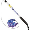 Squishy Face Studio Flirt Pole V2 with Lure Squeaky Dog Toy, Purple & Blue Tie Dye, Junior