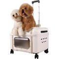 Ibiyaya Lavada Transport Dog & Cat Luggage Carrier, Medium, White Mocha
