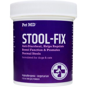 Pet MD Stool-Fix Powdered Clay Anti Diarrhea Treatment for Upset Stomach Relief, Promotes Normal Stool for Dogs & Cats, 100g