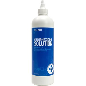 Pet MD Chlorhexidine Solution 2% Flush Abrasions, Superficial Cuts, Insect Bites & Stings for Dogs, Cats, & Horses, 16-oz