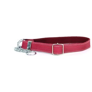 Euro-Dog Luxury Leather Martingale Dog Collar, Coral, X-Small
