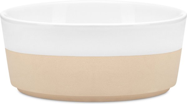 Waggo Textured Dipper Ceramic Dog Bowl, White, Small slide 1 of 1