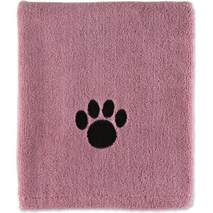 Bone Dry Embroidered Paw Dog & Cat Towel, Rose