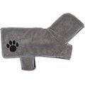 Bone Dry Embroidered Paw Dog & Cat Robe, Gray, X-Small