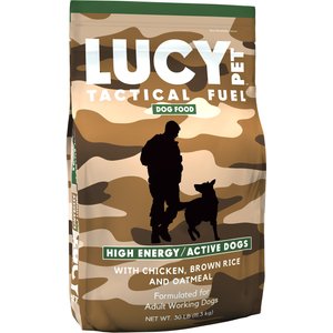 Lucy Pet Products Tactical Fuel Chicken, Brown Rice & Oatmeal Adult Dry Dog Food, 30-lb bag