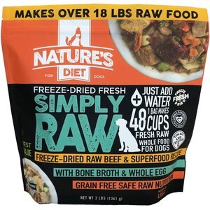 Nature's Diet Fresh Beef Simply Raw Freeze-Dried Dog Food, 3-lb bag