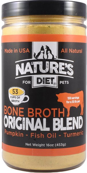 Nature's Diet Original Blend Beef Bone Broth Dry Dog & Cat Food Topping, 16-oz jar slide 1 of 8
