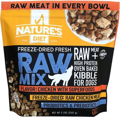Nature's Diet Raw Mix Kibble Chicken Liver Inclusions Freeze Dried-Dog Food, 5-lb bag, slide 1 of 1