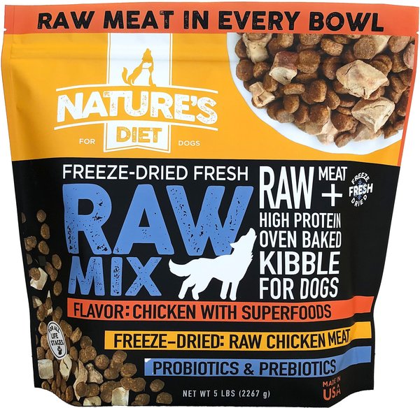 Nature's Diet Raw Mix Kibble Chicken Liver Inclusions Freeze Dried-Dog Food, 5-lb bag slide 1 of 8
