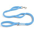 Shed Defender Triton Nylon Bungee Reflective Dog Leash, Columbia Blue, 7-ft long, 1-in wide