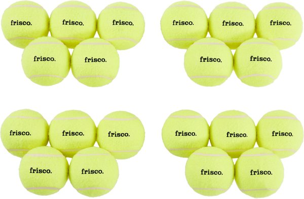 Frisco Fetch Squeaking Tennis Ball Dog Toy, Medium, 20 count slide 1 of 5