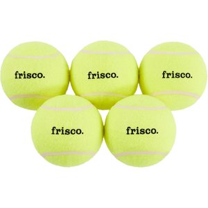 Frisco Fetch Squeaking Tennis Ball Dog Toy, Large, 5 count