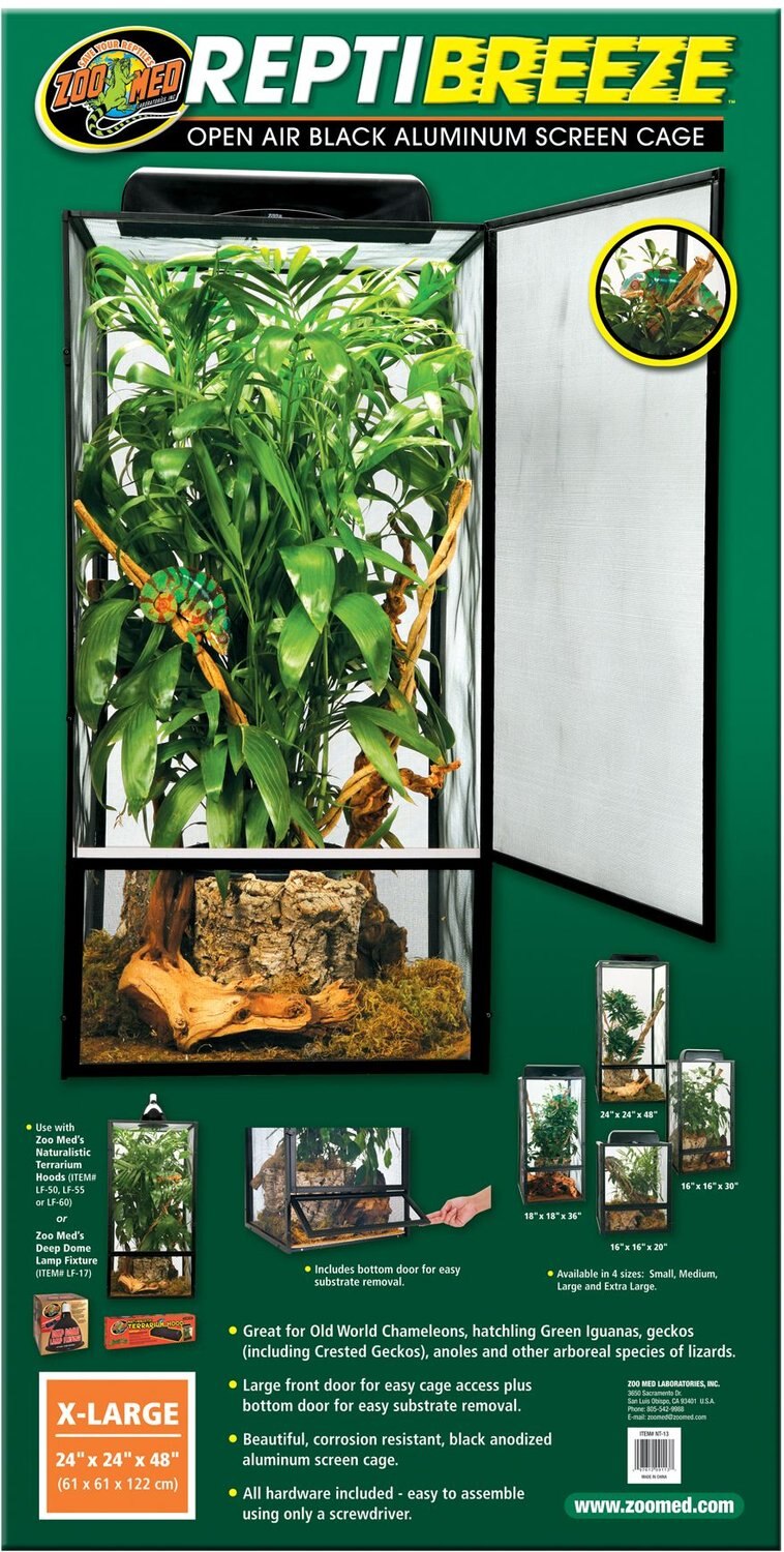 GREAT FOR CHAMELEONS AND ASST FROGS /CARRY CASE REPTILE MESH CAGE 22X14X17.5 