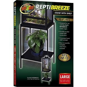 Zoo Med ReptiBreeze Stand with Shelf Reptile Cage Cover, Large