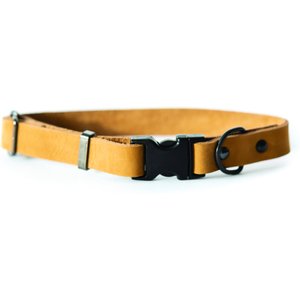 Euro-Dog Sport Style Luxury Leather Dog Collar, Tan, Medium