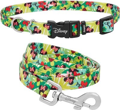 Disney Minnie Hawaiian Collar, MD - Neck: 14 - 20-in, Width: 3/4-in + Dog Leash, MD - Length: 6-ft, Width: 3/4-in, slide 1 of 1