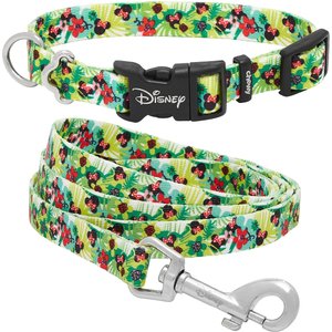 Disney Minnie Hawaiian Collar, XS - Neck: 8 - 12-in, Width: 5/8-in + Dog Leash, SM - Length: 6-ft, Width: 5/8-in