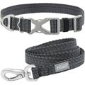 Frisco Outdoor Heathered Nylon Collar, Midnight Black, LG, Neck: 18 -26-in, Width: 1-in + Dog Leash, Midnight Black, LG - Length: 6-ft, Width: 1-in