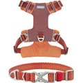 Frisco Outdoor Lightweight Ripstop Nylon Harness, Flamepoint Orange, Extra Large, Neck: 22 to 34-in, Girth: 32 to 44-in + Heathered Nylon Collar, Flamepoint Orange, Large, Neck: 18 -26-in, Width: 1-in