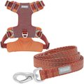 Frisco Outdoor Lightweight Ripstop Nylon Harness, Flamepoint Orange, Large, Neck: 18 to 28-in, Girth 24 to 34-in + Heathered Dog Leash, Flamepoint Orange, Large - Length: 6-ft, Width: 1-in