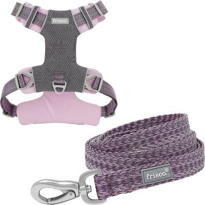 Frisco Outdoor Lightweight Ripstop Nylon Harness, Shadow Purple, Extra Large, Neck: 22 to 34-in, Girth: 32 to 44-in + Heathered Dog Leash, Shadow Purple, Large - Length: 6-ft, Width: 1-in, slide 1 of 1