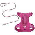Frisco Outdoor Premium Ripstop Nylon Harness with Pocket, Boysenberry Purple, Extra Large, Neck: 22 to 34-in, Girth: 32 to 44-in + Waterproof Stinkproof PVC Rope Leash, Shadow Purple, 6 Ft.