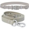 Frisco Outdoor Solid Textured Waterproof Stink Proof PVC Collar, Storm Gray, Extra Small - Neck: 8-12-in, Width: 5/8th-in + Dog Leash, Storm Gray, Small - Length: 6-ft, Width: 5/8-in