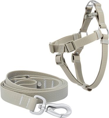 Frisco Outdoor Solid Textured Waterproof Stink Proof PVC Harness, Storm Gray,Extra Large, Neck: 22 to 33-in, Girth: 28 to 48-in + Dog Leash, Storm Gray, Large - Length: 6-ft, Width: 1-in, slide 1 of 1