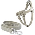 Frisco Outdoor Solid Textured Waterproof Stink Proof PVC Harness, Storm Gray,Extra Large, Neck: 22 to 33-in, Girth: 28 to 48-in + Dog Leash, Storm Gray, Large - Length: 6-ft, Width: 1-in