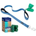 Frisco Traffic Leash with Padded Handles & Poop Bag Dispenser, Blue, Length: 4-ft, Width: 1-in + Refill Dog Poop Bags, Scented, 120 count