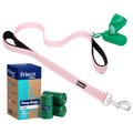 Frisco Traffic Leash with Padded Handles & Poop Bag Dispenser, Pink, Length: 4-ft, Width: 1-in + Refill Dog Poop Bags, Scented, 120 count