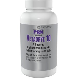 Vetadryl (Diphenhydramine HCl) Tablets for Dogs & Cats, 10-mg, 1 tablet