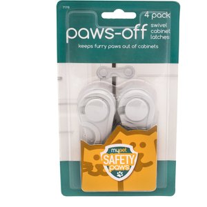 MyPet Safety Paws Paws-Off Swivel Cabinet Latches for Dog & Cat, Gray, 4 count