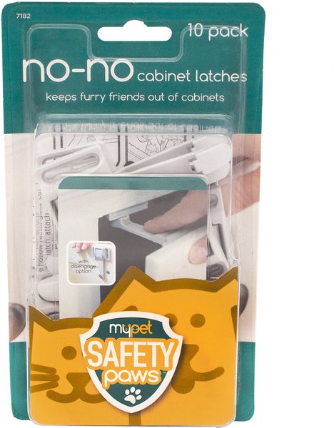 MyPet Safety Paws No-No Cabinet Latches for Dog & Cat, Gray, 10 count slide 1 of 7