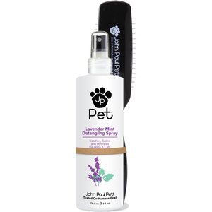 John Paul Pet Lavender Mint Detangling Dog Spray & Brush, 8-oz bottle