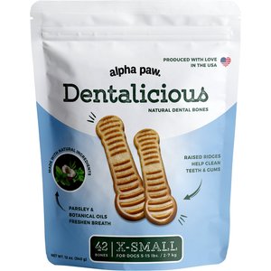 Alpha Paw Dentalicious Doggy Sticks X-Small Dental Dog Treats,12-oz bag, 42 count