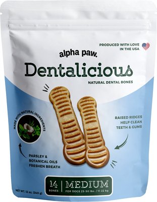 Alpha Paw Dentalicious Doggy Sticks Medium Dental Dog Treats, 12-oz bag, slide 1 of 1