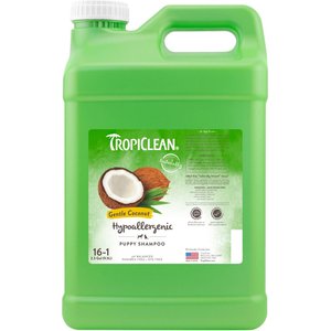 TropiClean Hypo-Allergenic Gentle Coconut Puppy & Kitten Shampoo, 2.5-gal bottle, bundle of 2