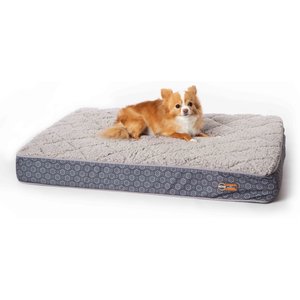 K&H Pet Products Quilt-Top Superior Orthopedic Dog Bed, Gray/Geo Flower, Small, 27 x 36 Inches