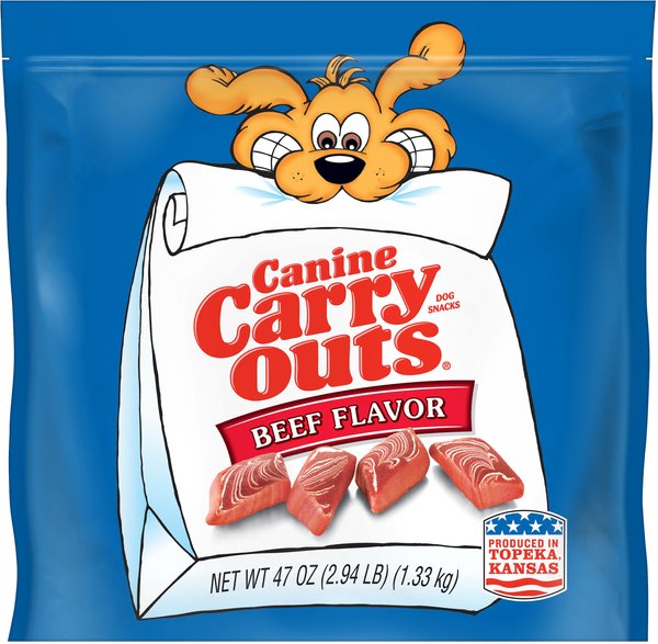 Canine Carry Outs Beef Flavor Dog Treats, 47-oz bag slide 1 of 4