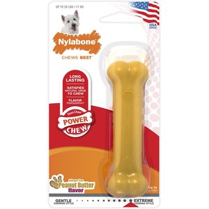 Nylabone Power Chew Peanut Butter Flavored Dog Chew Toy, Small, 2 count