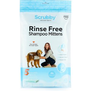 Scrubby Instant Bath Rinse Free Dog Shampoo Mittens, 10 count