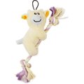 Pet Life Broom-Lick Plush & Jute Rope Squeaking Newborn Cat & Dog Toy, Yellow