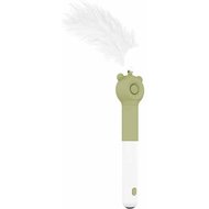 Pet Life KITIQUE 3-in-1 Retractable & Extendable Feathered & Laser Wand Kitty Cat Toy, Green