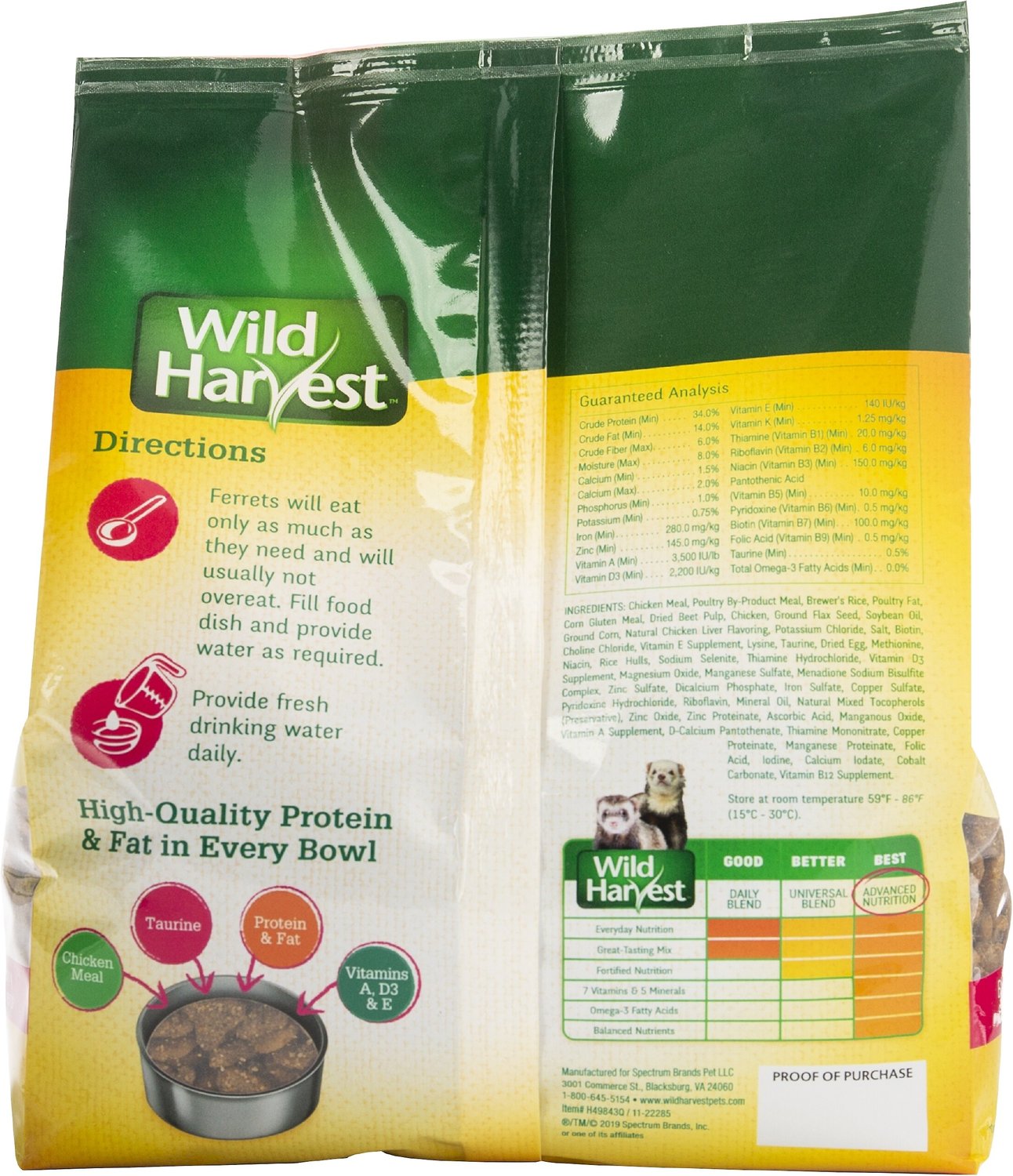 8. Wild Harvest Advanced Nutrition Ferret Food