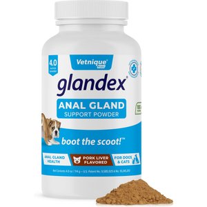 Vetnique Labs Glandex Anal Gland & Probiotic Pork Liver Flavored Pumpkin Fiber & Digestive Powder Supplement for Dogs & Cats, 4.0-oz bottle