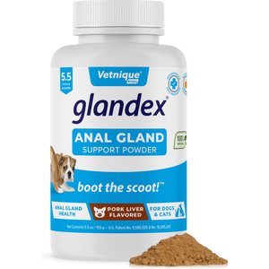 Vetnique Labs Glandex Anal Gland & Probiotic Pork Liver Flavored Pumpkin Fiber & Digestive Powder Supplement for Dogs & Cats, 5.5-oz bottle